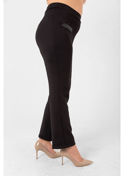 Büyük Beden Flato Cepli Cigarette Scuba Pantolon modelleri