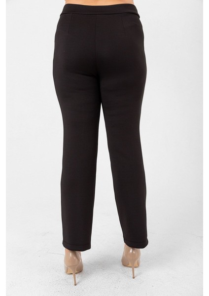 Büyük Beden Flato Cepli Cigarette Scuba Pantolon fırsatları
