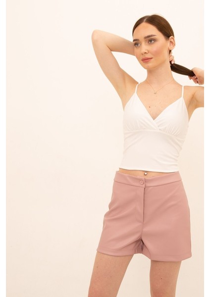 Kısa Suni Deri Şort modelleri