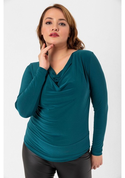 Büyük Beden Degaje Yaka Bluz fiyatları