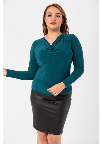 Büyük Beden Degaje Yaka Bluz fırsatları