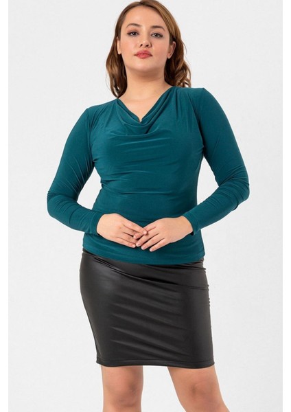 Büyük Beden Degaje Yaka Bluz indirimleri