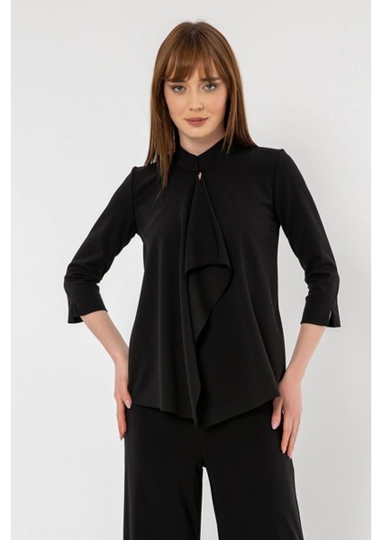 Şal Yaka Krep Agraflı Truvakar Kol Hırka modelleri