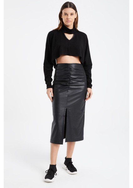 Kadın Yaka Detay Triko Crop Bolero fiyatları