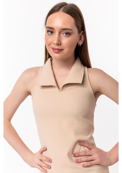 Taş Gömlek Yaka Detaylı Mini Elbise fırsatları