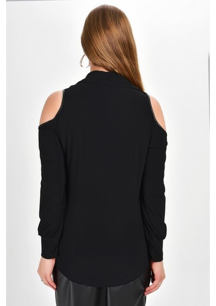 Kadın Omuz Detay Gömlek Yaka Bluz modelleri