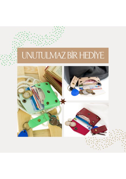 Fıstık Yeşil, Adınıza Özel Kişisel Cüzdan ve Anahtarlık Seti, Şık lik Takım, Mükemmel Sürpriz fırsatları