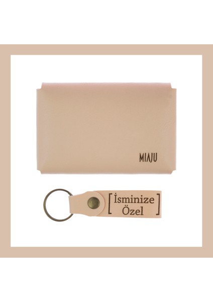 Pudra Renginde, Isme Özel Cüzdan ve Anahtarlık Seti, Sevdiklerinize Uygun Hediye Takımı fiyatları