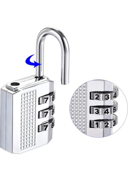 20 mm. Şifreli Valiz Kilidi - Seyahat Bavul Kilidi - Çanta Kilidi - Asma Kilit - Şifreli Seyahat Kilidi - Dolap Kilidi - Şifreli Kilit - Padlock modelleri