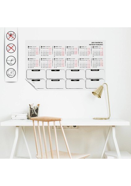 Statik Kağıt 2025 Mini Yıllık Plan (Model-3) 56 cm x 100 cm 11