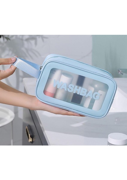3'lü Kişisel Bakım Çantası - Şeffaf Su Geçirmez Makyaj Çantası - Waterproof Kozmetik Çantası - Şeffaf Kozmetik Çantası (S-M-L)