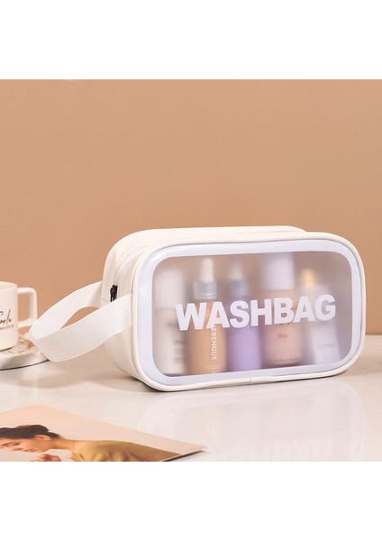 3'lü Kişisel Bakım Çantası - Şeffaf Su Geçirmez Makyaj Çantası - Waterproof Kozmetik Çantası - Şeffaf Kozmetik Çantası (S-M-L)