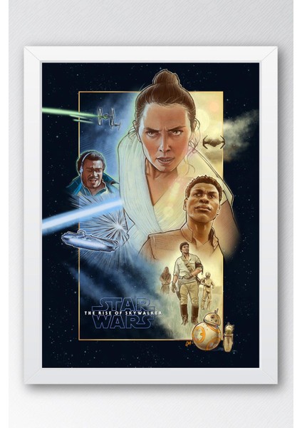 Star Wars Çerçeveli Tablo - Uzay Savaşları Skywalkerın Yükeslişi Fim Posteri Tablo