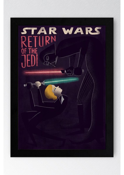 Star Wars Çerçeveli Tablo - Uzay Savaşları Jedinin Dönüşü Fim Posteri Tablo