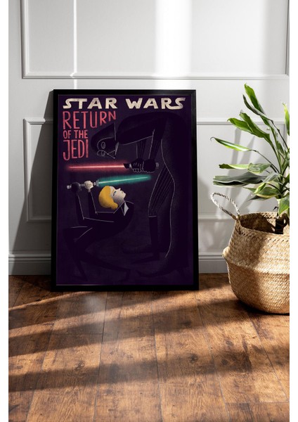Star Wars Çerçeveli Tablo - Uzay Savaşları Jedinin Dönüşü Fim Posteri Tablo fiyatları