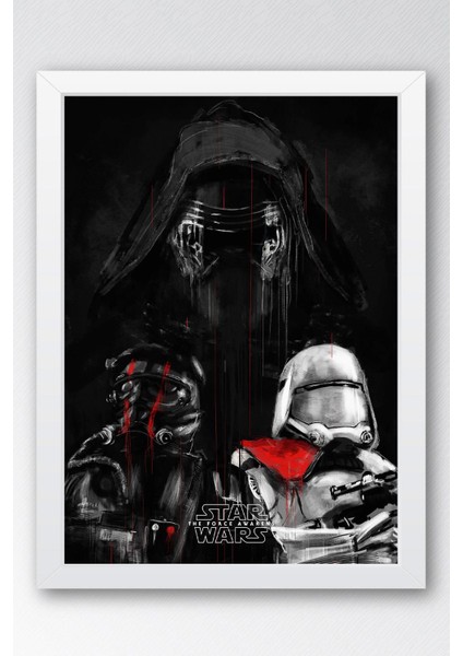 Star Wars Çerçeveli Tablo - Uzay Savaşları Güç Uyanıyor Fim Posteri Tablo