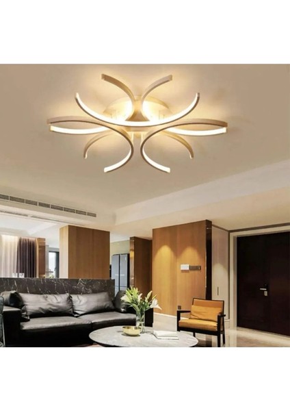 Levora modern tasarım - salon - mutfak - yatak odası eskitme renk beyaz ışıklı led avize