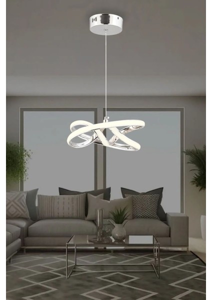Eclipse model krom kaplama metal salon mutfak oturma yatak odası modern led sarkıt avize