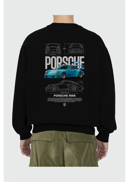 Porsche 911 Turbo S Rwb Arka Baskılı Anime Oversize Sweatshirt Erkek Kadın Unisex fiyatları
