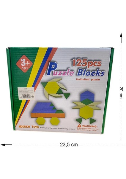 Woodentoys Puzzle Blokları 125 Parça