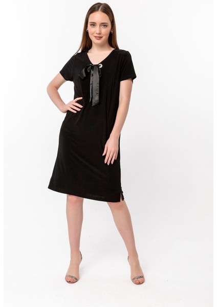 Yakada Kuşgözü Detay Cepli Elbise