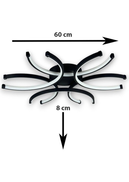 Levora modern tasarım - salon - mutfak - yatak odası siyah renk beyaz ışıklı led avize fiyatları