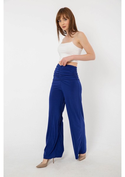 Korsaj Kısmı Büzgü Detaylı Bol Paça Yüksek Bel Pantolon fiyatları