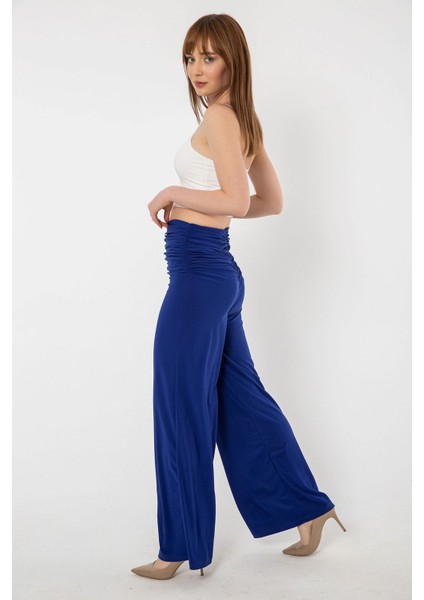 Korsaj Kısmı Büzgü Detaylı Bol Paça Yüksek Bel Pantolon fırsatları