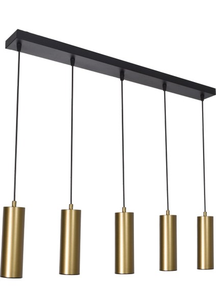 Spotline modern salon yatak odası mutfak eskitme renk 5 li ledli sıralı avize ( gün ışığı )