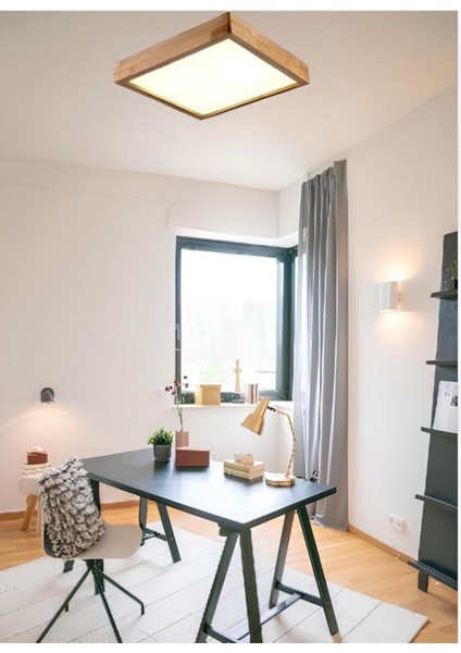 Ahşap çerçeve tavan led aydınlatma avize 30*30 cm salon yatak odası mutfak 6500k beyaz ışık kare