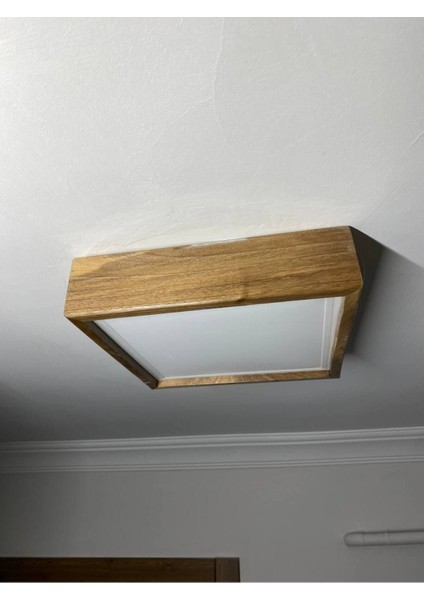 Ahşap çerçeve tavan led aydınlatma avize 30*30 cm salon yatak odası mutfak 6500k beyaz ışık kare
