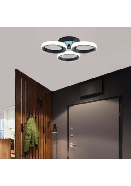 3lü halka led armatür avize / beyaz ışık / mutfak, antre, koridor, yatak odası avizesi modelleri