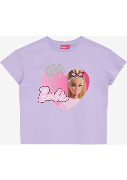 Baskılı Lila Kadın T-Shirt BRB5SG-TST6007