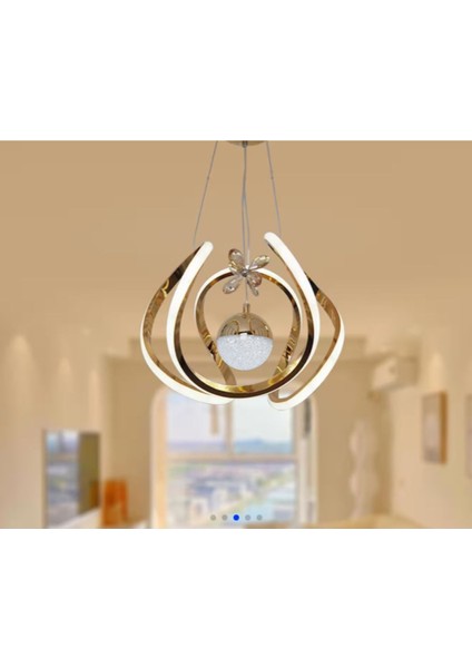 Oturma odası,yatak-çocuk odası gold 3 renk led avize