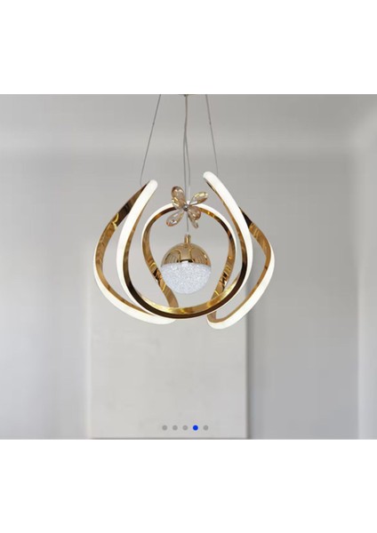 Oturma odası,yatak-çocuk odası gold 3 renk led avize modelleri