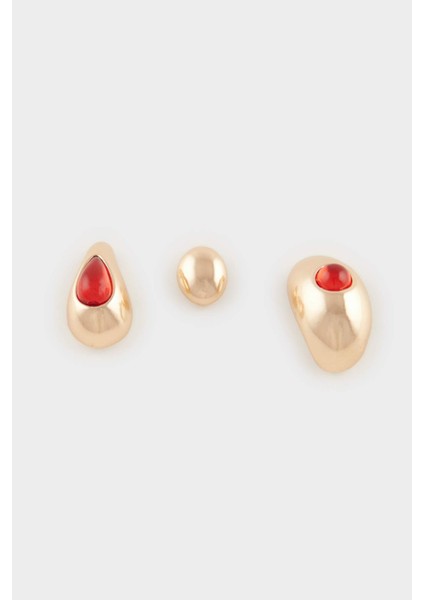 Kadın 3'lü Kırmızı Taşlı Küpe E4066AXNS fiyatları