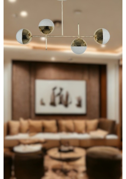 Çello modern tasarım metal gold renk cafe - salon - mutfak – yatak odası – led 4'lü avize fiyatları