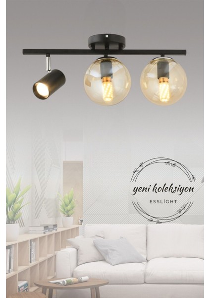 Alen 3 lü modern (bal camlı) salon yemek masası üstü hol yatak odası avize