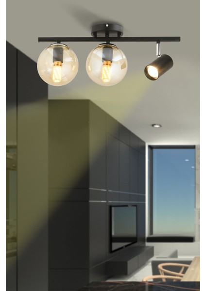 Alen 3 lü modern (bal camlı) salon yemek masası üstü hol yatak odası avize