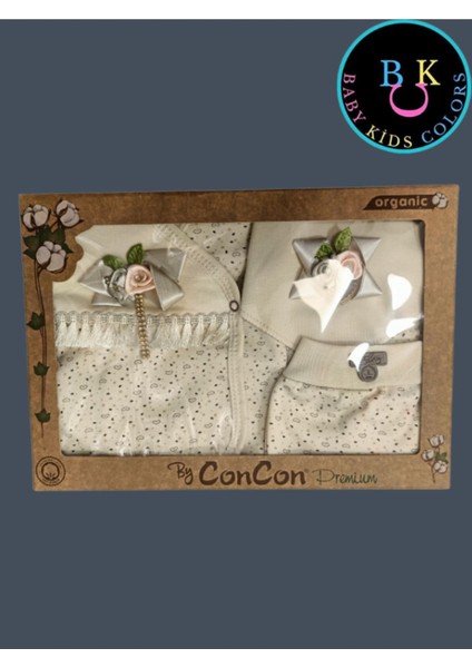 5 Parça Kutulu Sertifikalı Organik Saf Pamuklu Sevimli Hastane Çıkışı Set fiyatları