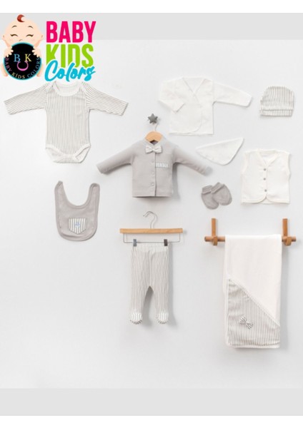 Lüks Papyon Çizgili Yeni Doğan Hastane Çıkış 10'lu Zıbın Seti (Kutulu) fiyatları