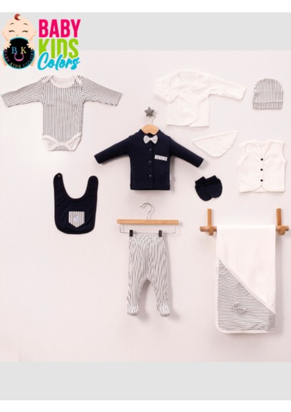 Lüks Papyon Çizgili Yeni Doğan Hastane Çıkış 10'lu Zıbın Seti (Kutulu) fiyatları