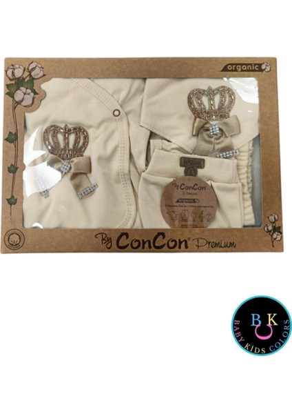 5 Parça Kutulu Sertifikalı Organik Saf Pamuklu Sevimli Hastane Çıkışı Set fırsatları