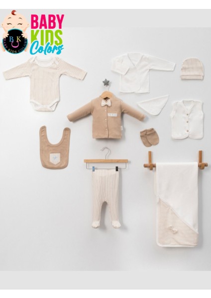 Lüks Papyon Çizgili Yeni Doğan Hastane Çıkış 10'lu Zıbın Seti (Kutulu) fiyatları