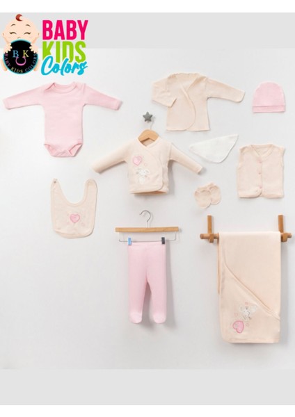 Lüks Tavşan Nakışlı Yeni Doğan Hastane Çıkış 10'lu Zıbın Seti (Kutulu) fiyatları