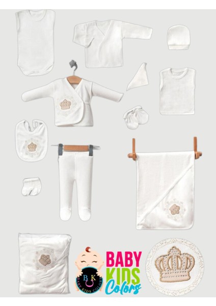 Hastahane Çıkışı Nakışlı Taşlı 11'li Yeni Doğan Zıbın Set