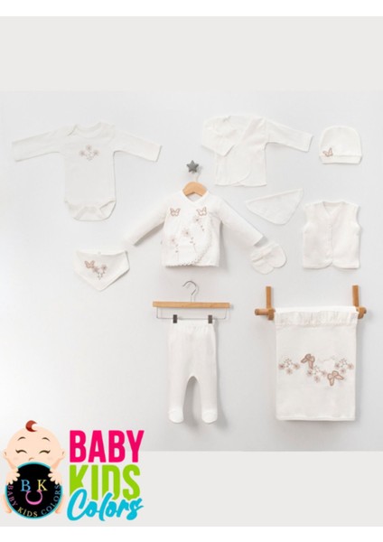 Lüks Kelebek Yeni Doğan Hastane Çıkış 10'lu Zıbın Seti (Kutulu) modelleri