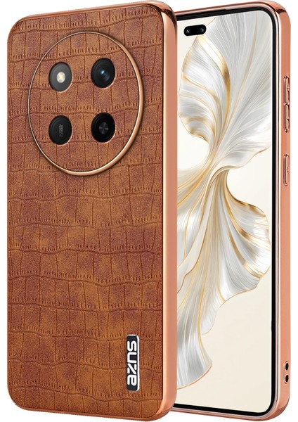 Honor Magic7 Lite 5g Galvanik Timsah Doku Pu + Tpu Telefon Kapağı (Yurt Dışından)