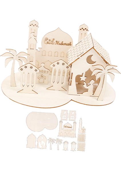 Eid Mü Ahşap Süs 3D Kale Diy Zanaat D Için El Yapımı (Yurt Dışından) fırsatları