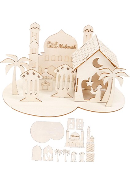 Eid Mü Ahşap Süs 3D Kale Diy Zanaat D Için El Yapımı (Yurt Dışından) indirimleri
